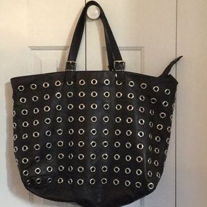Black grommet Tote
